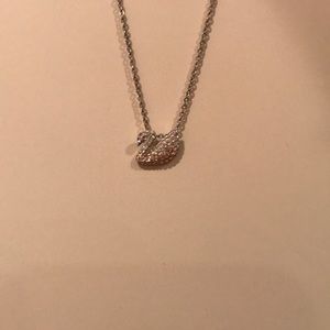 Swarovski crystal swan necklace
